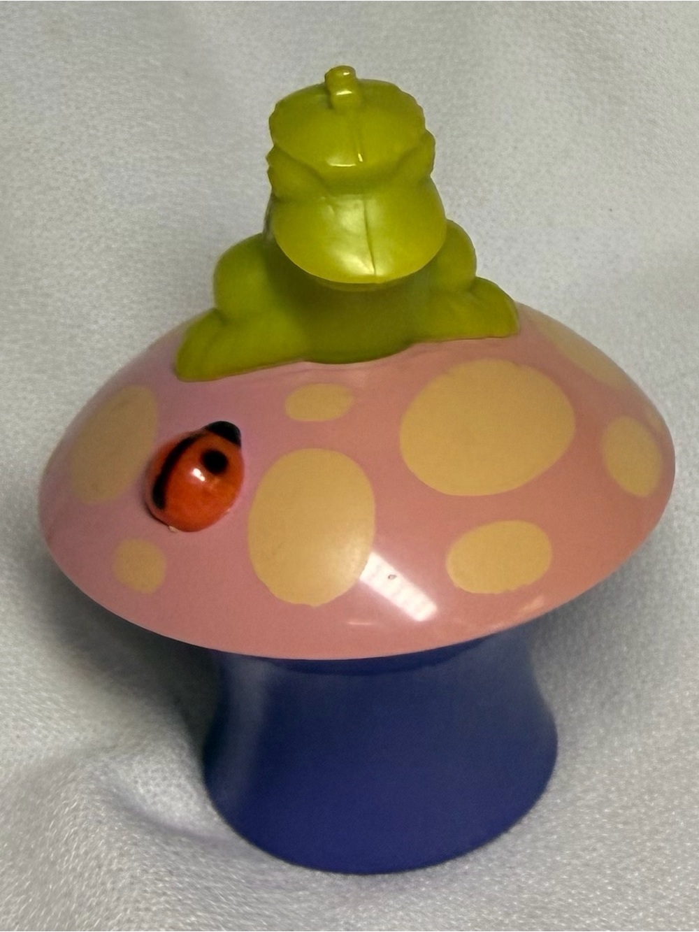 Vintage AVON Frog on Mushroom Cream Sachet Container (Empty)- 3 1/4”